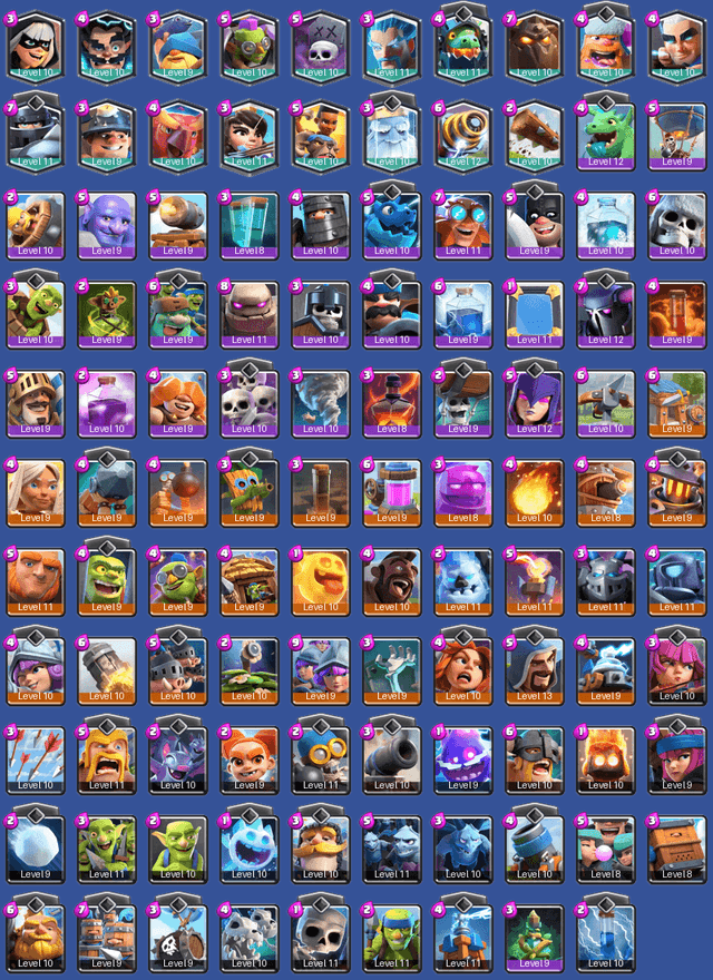 [KT11] | Level 33 | 4326 Trophies | Arena 13 | 109/125 Cards | 685 Wins | CoC TH12 | 18 Legendary | 31 Epic | Full Access