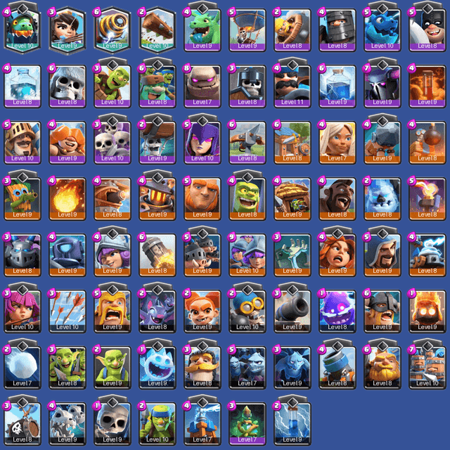 [KT10] | Level 26 | 3069 Trophies | Arena 10 | 77/125 Cards | 239 Wins | BS Lv.138 | CoC TH7 | 4 Legendary | 22 Epic | Full Access