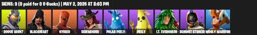[PC/PSN/XBOX] | 9 skins | Rogue Agent | Blackheart | Hybrid | Sidewinder | Polar Peely | Peely | Lt. Evergreen | Summit Striker | Wooly Warrior | Full Access