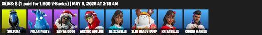 [PC/PSN/XBOX] | 8 skins | Sultura | Polar Peely | Santa Dogg | Arctic Adeline | Blizzabelle | Sled Ready Guff | Krisabelle | Chord Kahele | Full Access