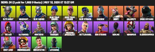 [PC/PSN/XBOX] | 24 skins | Take The L | OG STW | Elite Agent | Blue Squire | Warpaint | Blue Team Leader | Rose Team Leader | Blue Striker | Carbide | Full Access