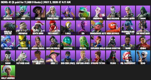 [PC/PSN/XBOX] | 41 skins | Katalina | Jade | Lyric | Emma Frost | Valentina | Lizzik | Gwenpool | War Machine | Cassidy Quinn | Doom | Full Access