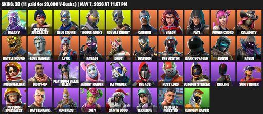 [PC/XBOX] | 38 skins | 950 V-bucks | Floss | Take The L | Galaxy | Sparkle Specialist | Royale Knight | Blue Squire | Rogue Agent | Carbide | Valor | Full Access