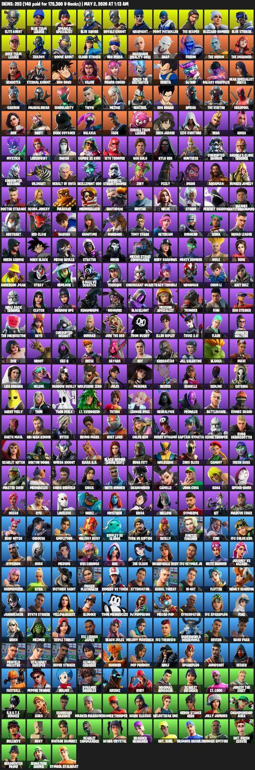 [PC/XBOX] | 293 skins | Floss | Take The L | OG STW | Sparkle Specialist | Royale Knight | The Reaper | Elite Agent | Blue Squire | Omega | Full Access