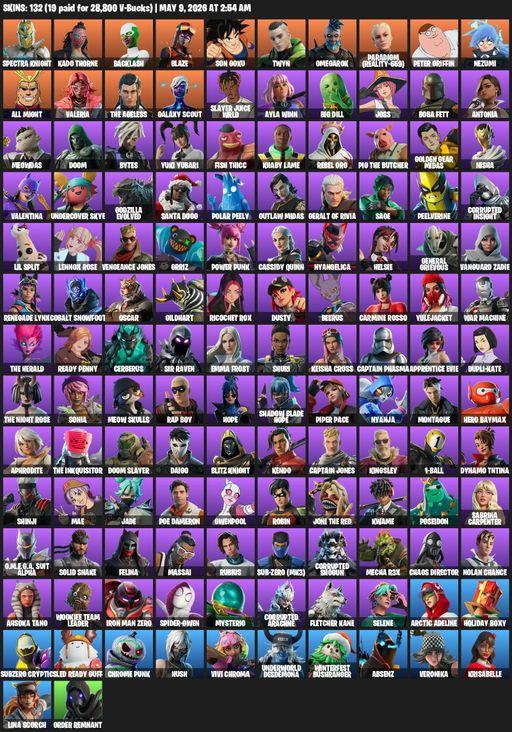 [PC/XBOX] | 132 skins | Spectra Knight | Kado Thorne | Backlash | Blaze | Son Goku | Twyn | Omegarok | Paradigm (Reality-659) | Peter Griffin | Nezumi | Full Access