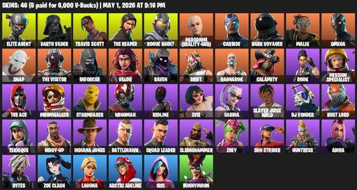 [PC/PSN] | 46 skins | Take The L | Travis Scott | The Reaper | Elite Agent | Omega | Darth Vader | Rogue Agent | Paradigm (Reality-659) | Carbide | Full Access