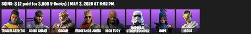 [PC/PSN/XBOX] | 8 skins | Trailblazer Tai | Solid Snake | Oscar | Vengeance Jones | Nick Fury | Imperial Stormtrooper | Hope | Nisha | Stun Knife | Full Access