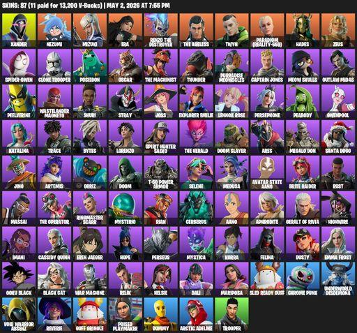 [PC/PSN/XBOX] | 87 skins | Xander | Nezumi | Mizuki | Era | Renzo the Destroyer | The Ageless | Twyn | Paradigm (Reality-659) | Hades | Zeus | Full Access