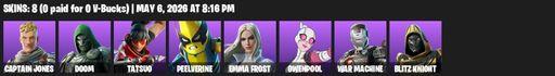 [PC/PSN] | 8 skins | Captain Jones | Doom | Tatsuo | Peelverine | Emma Frost | Gwenpool | War Machine | Blitz Knight | Backup Blades | Full Access