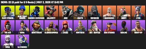 [PC] | 22 skins | Blue Striker | Blue Team Leader | Carbon Commando | Calamity | Dire | Zenith | Enforcer | Ragnarok | Drift | Lynx | The Ace | Rook | Full Access