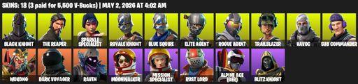 [PC/PSN/XBOX] | 18 skins | Floss | Take The L | Black Knight | Sparkle Specialist | Royale Knight | The Reaper | Elite Agent | Blue Squire | Full Access