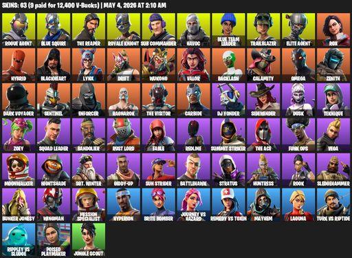 [PC/PSN/XBOX] | 63 skins | Take The L | Royale Knight | The Reaper | Elite Agent | Blue Squire | Omega | Rogue Agent | Sub Commander | Havoc | Full Access