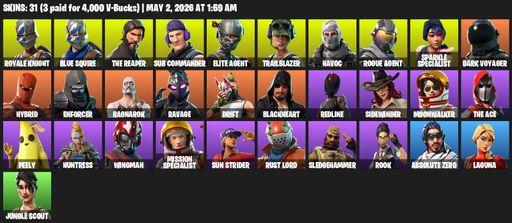 [PC/PSN] | 31 skins | Take The L | Floss | Sparkle Specialist | Royale Knight | The Reaper | Elite Agent | Blue Squire | Sub Commander | Trailblazer | Full Access