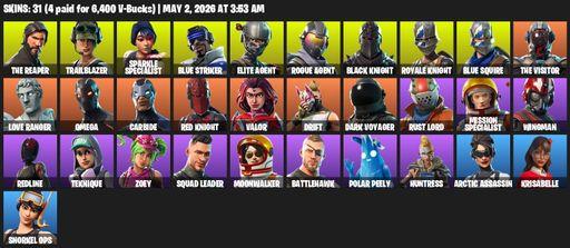 [PC/XBOX] | 31 skins | 1000 V-bucks | Take The L | Floss | Black Knight | Sparkle Specialist | Royale Knight | The Reaper | Elite Agent | Blue Squire | Full Access