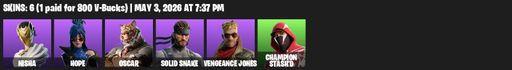 [PC/PSN/XBOX] | 6 skins | Nisha | Hope | Oscar | Solid Snake | Vengeance Jones | Champion Stash'd | Stun Knife | The Destroyer's Destroyer | Full Access