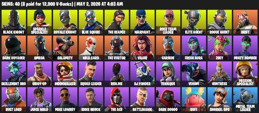 [PC/PSN/XBOX] | 40 skins | Floss | Take The L | OG STW | Black Knight | Sparkle Specialist | Royale Knight | The Reaper | Elite Agent | Blue Squire | Full Access