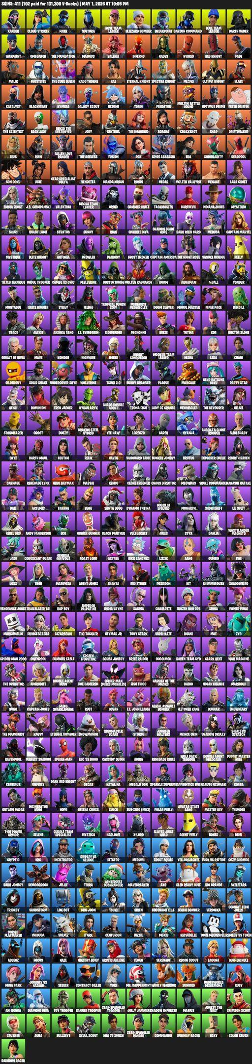 [PC/PSN/XBOX] | 411 skins | Leviathan Axe | OG STW | Lara Croft | Xander | Cloud Striker | Fixer | Sultura | Rose Team Leader | Blizzard Bomber | Full Access