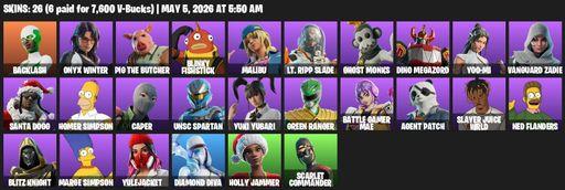 [PC/XBOX] | 26 skins | 2100 V-bucks | Backlash | Onyx Winter | Pig the Butcher | Blinky Fishstick | Malibu | Lt. Ripp Slade | GHOST Monks | Full Access