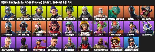 [PC/XBOX] | 29 skins | 600 V-bucks | Take The L | Royale Knight | Blue Squire | Omega | Rogue Agent | Sub Commander | Trailblazer | Havoc | Ragnarok | Full Access