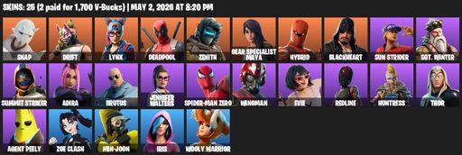 [PC/PSN/XBOX] | 25 skins | Snap | Drift | Lynx | Deadpool | Zenith | Gear Specialist Maya | Hybrid | Blackheart | Sun Strider | Sgt. Winter | Full Access