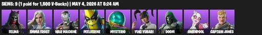 [PC/PSN] | 9 skins | Felina | Emma Frost | War Machine | Peelverine | Mysterio | Yuki Yubari | Doom | Gwenpool | Captain Jones | Gwenpool's Katanas | Full Access
