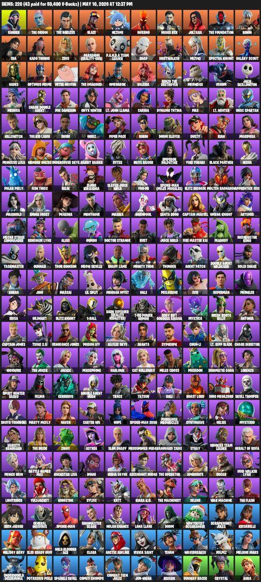 [PC] | 220 skins | Reaper Axe | Xander | The Origin | The Ageless | Blaze | Nezumi | Inferno | Midas Rex | Joltara | The Foundation | Ronin | Era | Full Access