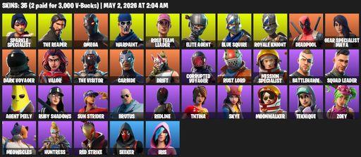 [PC/PSN/XBOX] | 35 skins | Floss | Take The L | OG STW | Sparkle Specialist | Royale Knight | The Reaper | Elite Agent | Blue Squire | Omega | Full Access