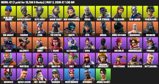[PC/PSN/XBOX] | 47 skins | Take The L | Royale Knight | The Reaper | Elite Agent | Blue Squire | Omega | Blue Team Leader | Rogue Agent | Full Access