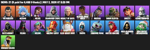 [PC/PSN/XBOX] | 21 skins | The Ageless | Nezumi | Helsie | Vanguard Zadie | Geralt of Rivia | Slayer Juice WRLD | Massai | Doom Slayer | Dusty | Full Access