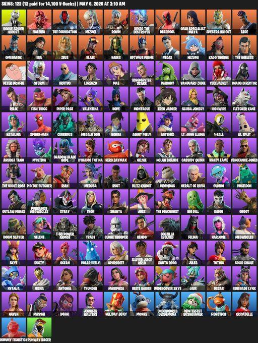 [PC/PSN] | 122 skins | Rogue Spider Knight | Valeria | The Foundation | Mizuki | Ronin | Renzo the Destroyer | Deadpool | Gear Specialist Maya | Full Access