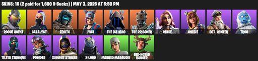 [PC/PSN/XBOX] | 16 skins | Rogue Agent | Catalyst | Zenith | Lynx | The Ice King | The Prisoner | Wilde | Onesie | Sgt. Winter | Trog | Full Access