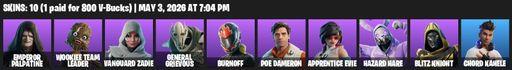 [PC/PSN/XBOX] | 10 skins | Emperor Palpatine | Wookiee Team Leader | Vanguard Zadie | General Grievous | Burnoff | Poe Dameron | Apprentice Evie | Full Access