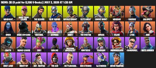 [PC/PSN/XBOX] | 38 skins | Take The L | Floss | OG STW | Royale Knight | The Reaper | Elite Agent | Blue Squire | Omega | Warpaint | Rose Team Leader | Full Access