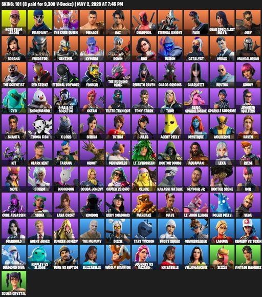 [PC/PSN/XBOX] | 101 skins | 650 V-bucks | OG STW | Lara Croft | Rose Team Leader | Warpaint | The Cube Queen | Menace | Raz | Deadpool | Full Access
