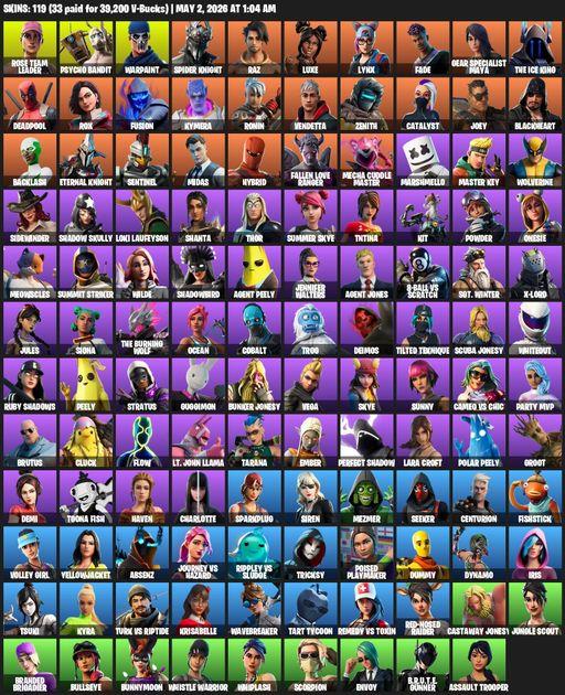[PC/PSN/XBOX] | 119 skins | OG STW | Lara Croft | Rose Team Leader | Psycho Bandit | Warpaint | Spider Knight | Raz | Luxe | Lynx | Fade | Full Access