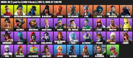 [PC/PSN/XBOX] | 39 skins | Lara Croft | Prodigy | Royale Bomber | Carbon Commando | Blackheart | Hybrid | The Prisoner | Lynx | Zenith | Midas Rex | Full Access