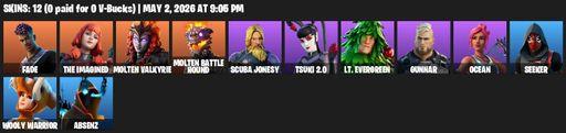 [PC/PSN] | 12 skins | Fade | The Imagined | Molten Valkyrie | Molten Battle Hound | Scuba Jonesy | Tsuki 2.0 | Lt. Evergreen | Gunnar | Ocean | Seeker | Full Access