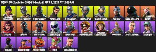 [PC/PSN/XBOX] | 25 skins | Floss | Take The L | Black Knight | Sparkle Specialist | Royale Knight | The Reaper | Elite Agent | Blue Squire | Omega | Full Access