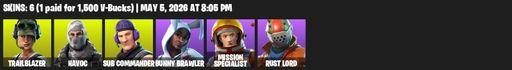 [PC/PSN/XBOX] | 6 skins | Take The L | Trailblazer | Havoc | Sub Commander | Bunny Brawler | Mission Specialist | Rust Lord | EVA | Instigator | Full Access
