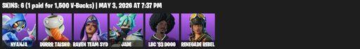 [PC/PSN/XBOX] | 6 skins | Nyanja | Durrr Taisho | Raven Team Syd | Jade | LBC '93 Dogg | Renegade Rebel | Top Dogg Kit | Neko Claws | Full Access