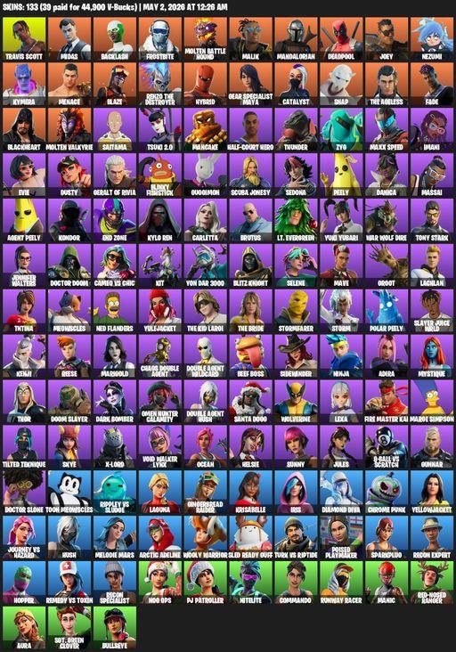 [PC/PSN/XBOX] | 133 skins | Travis Scott | Midas | Backlash | Frostbite | Molten Battle Hound | Malik | Mandalorian | Deadpool | Joey | Nezumi | Full Access