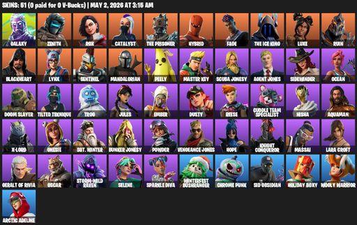 [PC/XBOX] | 51 skins | Galaxy | Lara Croft | Zenith | Rox | Catalyst | The Prisoner | Hybrid | Fade | The Ice King | Luxe | Ruin | Blackheart | Lynx | Full Access