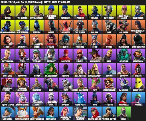 [PC/PSN/XBOX] | 79 skins | Take The L | OG STW | IKONIK | Royale Knight | The Reaper | Elite Agent | Blue Squire | Omega | Blue Team Leader | Warpaint | Full Access