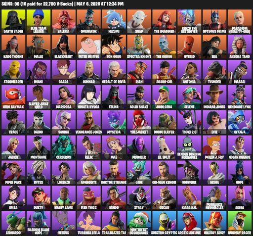 [PC/XBOX] | 90 skins | Darth Vader | Blue Team Leader | Valeria | Omegarok | Nezumi | Snap | The Imagined | Renzo the Destroyer | Optimus Prime | Full Access