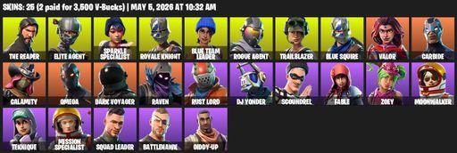 [PC/XBOX] | 25 skins | 700 V-bucks | Take The L | Floss | Sparkle Specialist | Royale Knight | The Reaper | Elite Agent | Blue Squire | Omega | Full Access
