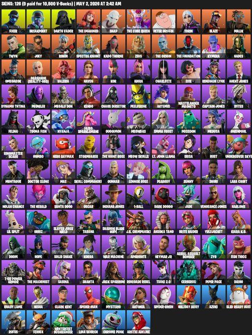 [PC/PSN/XBOX] | 126 skins | Lara Croft | Fixer | Breakpoint | Darth Vader | The Imagined | Snap | The Cube Queen | Peter Griffin | Torin | Blaze | Full Access