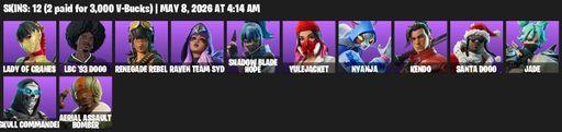 [PC/XBOX] | 12 skins | Lady of Cranes | LBC '93 Dogg | Renegade Rebel | Raven Team Syd | Shadow Blade Hope | Yulejacket | Nyanja | Kendo | Santa Dogg | Full Access
