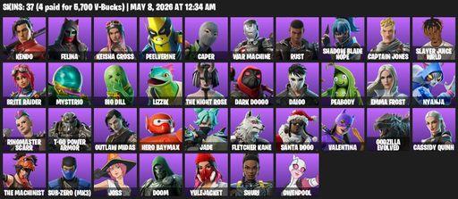 [PC/PSN] | 37 skins | Reaper Axe | Kendo | Felina | Keisha Cross | Peelverine | Caper | War Machine | Rust | Shadow Blade Hope | Captain Jones | Full Access