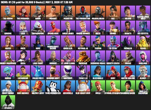 [PC/PSN/XBOX] | 61 skins | Lara Croft | The Origin | The Imagined | Ronin | Menace | Predator | The Foundation | Mandalorian | Raz | Wilder | Full Access