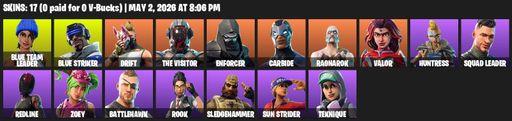 [PC/XBOX] | 17 skins | Blue Team Leader | Blue Striker | Drift | The Visitor | Enforcer | Carbide | Ragnarok | Valor | Huntress | Squad Leader | Full Access